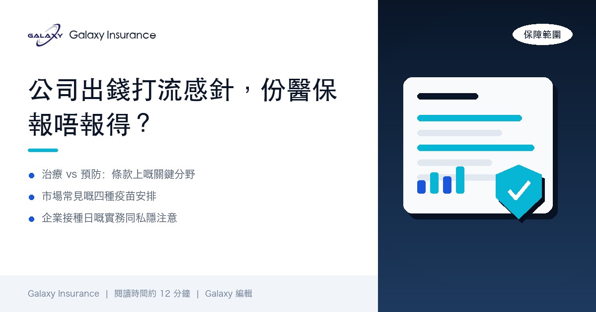 公司出錢打流感針，份醫保報唔報得？團體醫保疫苗接種及預防保健保障全攻略