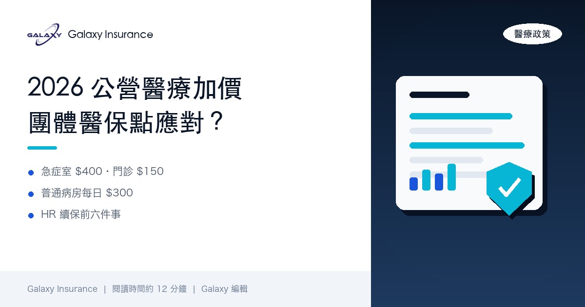 急症室 $400、普通病房每日 $300：2026 公營醫療收費改革對團體醫保同員工有咩影響？