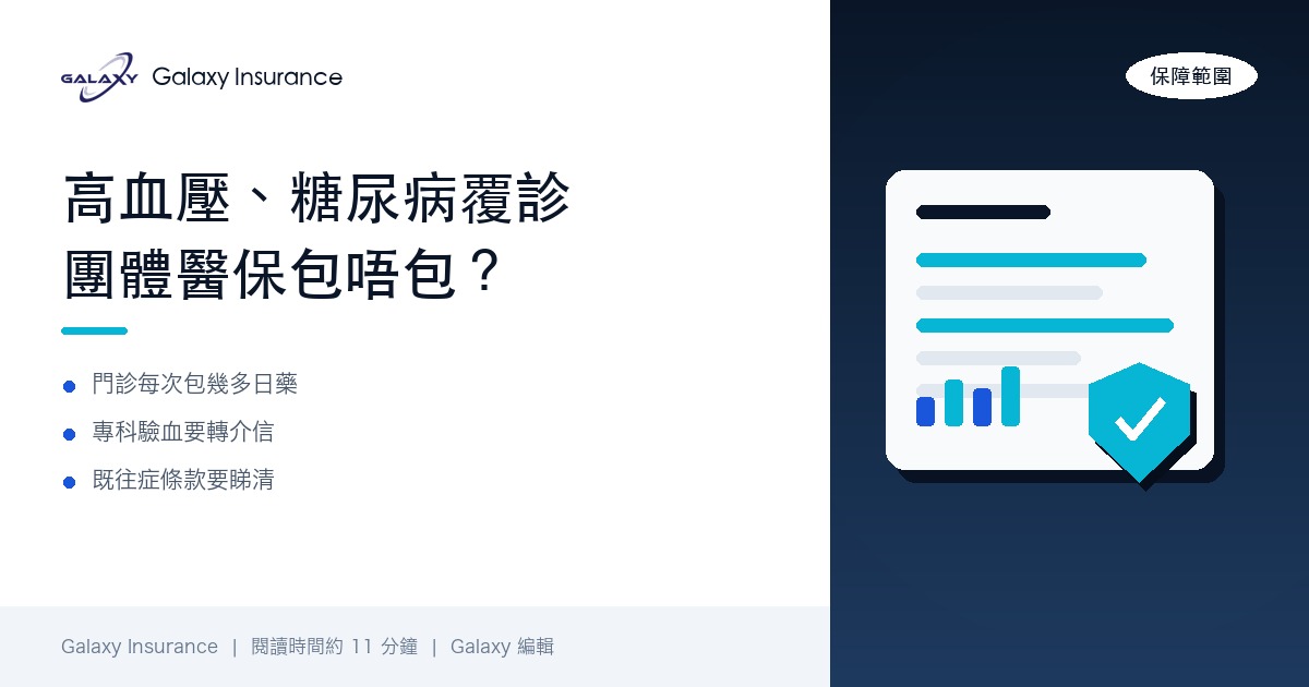 高血壓、糖尿病長期覆診，團體醫保包唔包？慢性病員工門診、藥費、驗血同住院保障全攻略